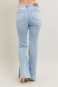 Judy Blue High Rise Vintage Wash Side Slit Bootcut Jeans