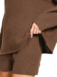 Sweater Knit Top and Shorts Set