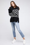 Evelynn Ribbed Hem Stripe Sweater