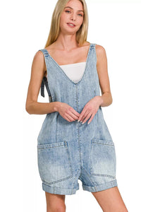 Zenana Denim Short Overalls