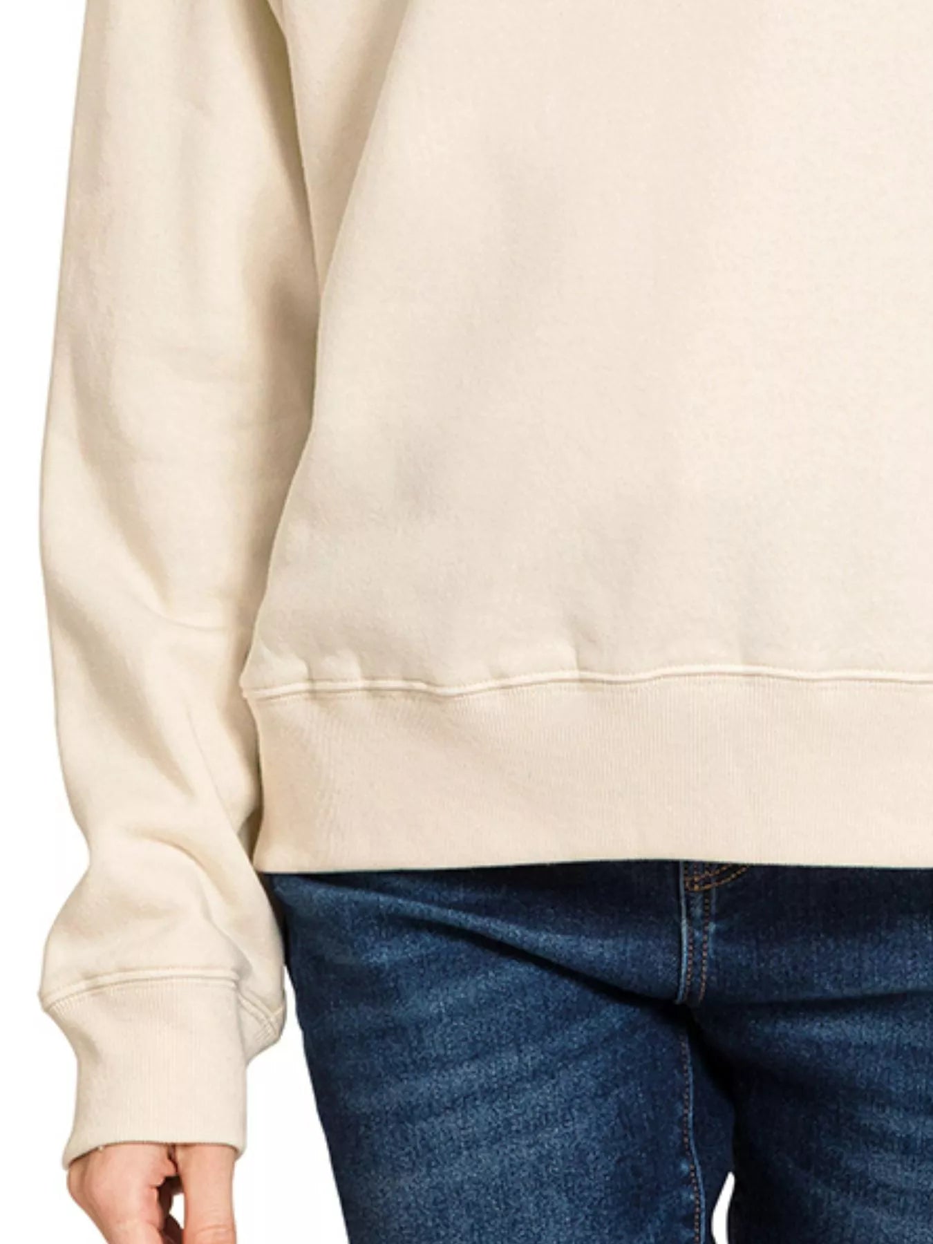 Zenana Quarter Zip Fleece Sweatshirt in Sand Beige