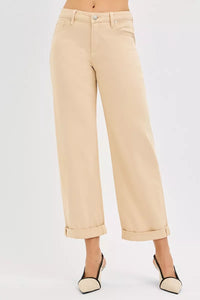 Risen Tummy Control Mid Rise Ankle Relaxed Barrel Jeans