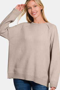 Raglan Chenille Sweater - Light Mocha