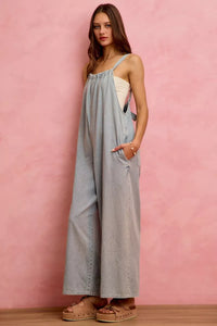 Wide Leg Lightweight Denim Overalls
