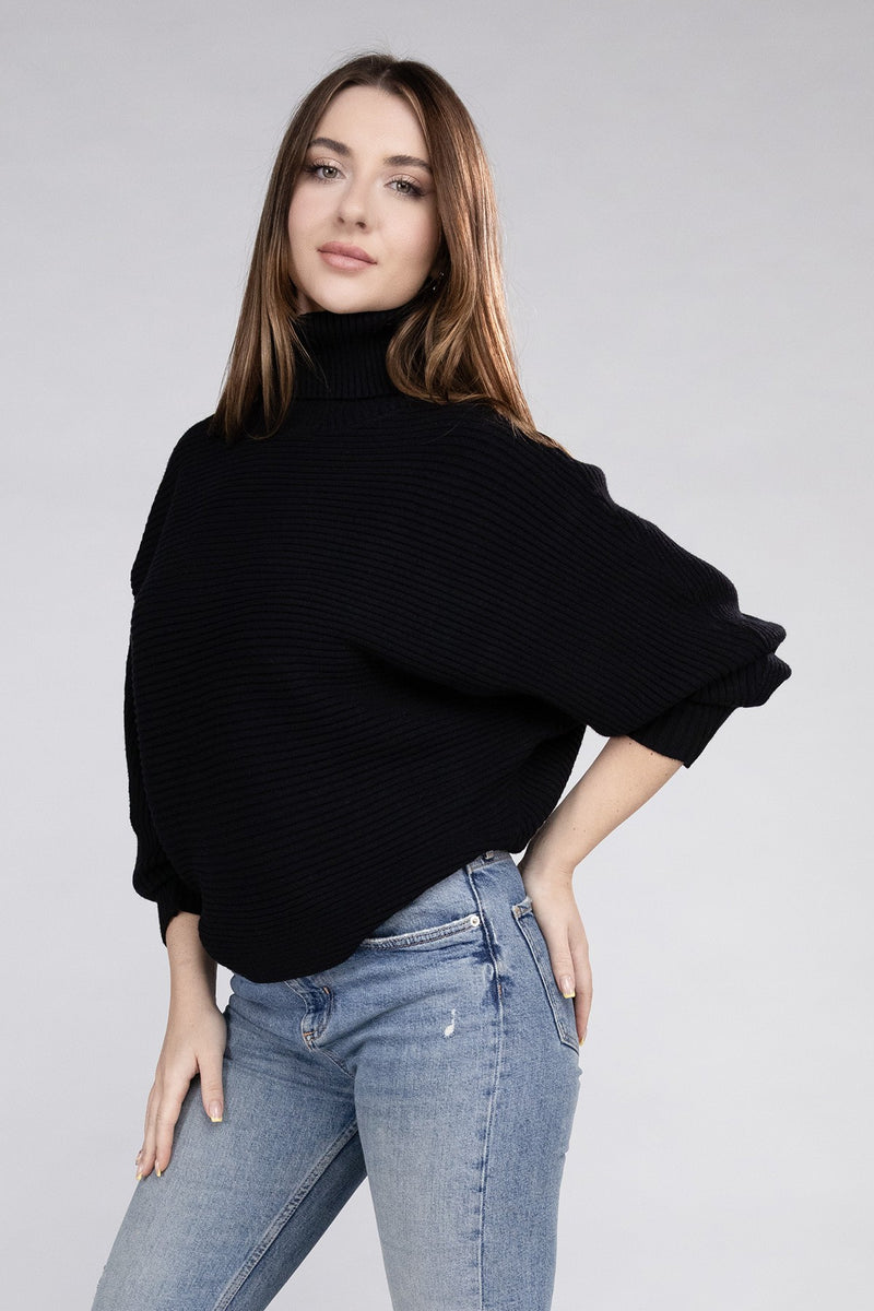 Dolman Sleeve Turtleneck Sweater 