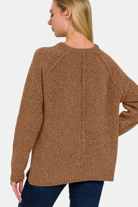 Raglan Chenille Sweater - Deep Camel