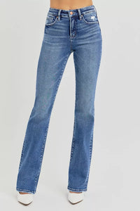 Risen High Rise Straight Jeans