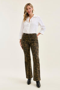 Judy Blue High Rise Bootcut Leopard Print Jeans