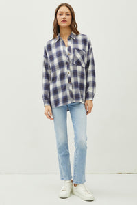 Blue Moon Plaid Button Down Shirt 