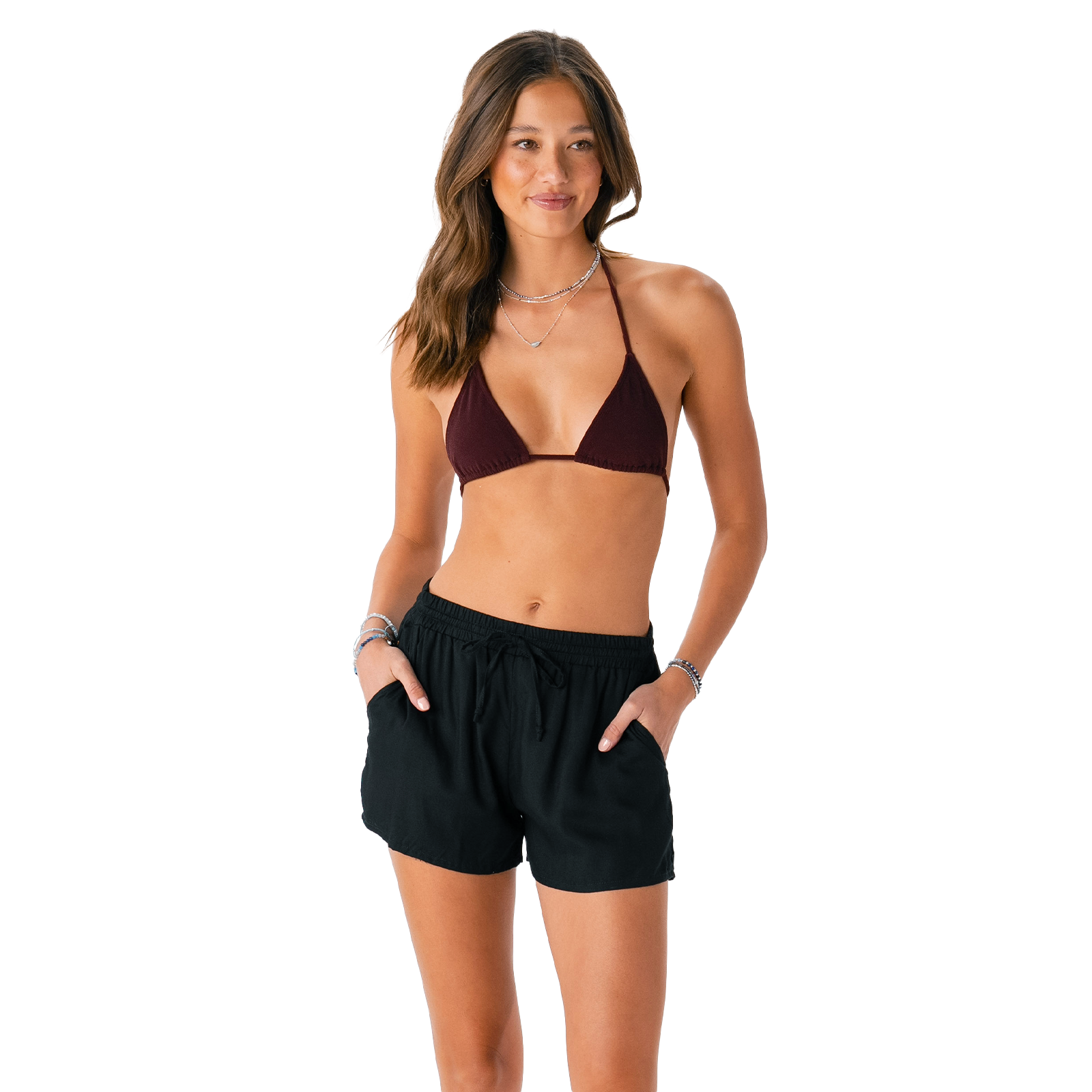 Lotus & Luna Black Drawstring Shorts