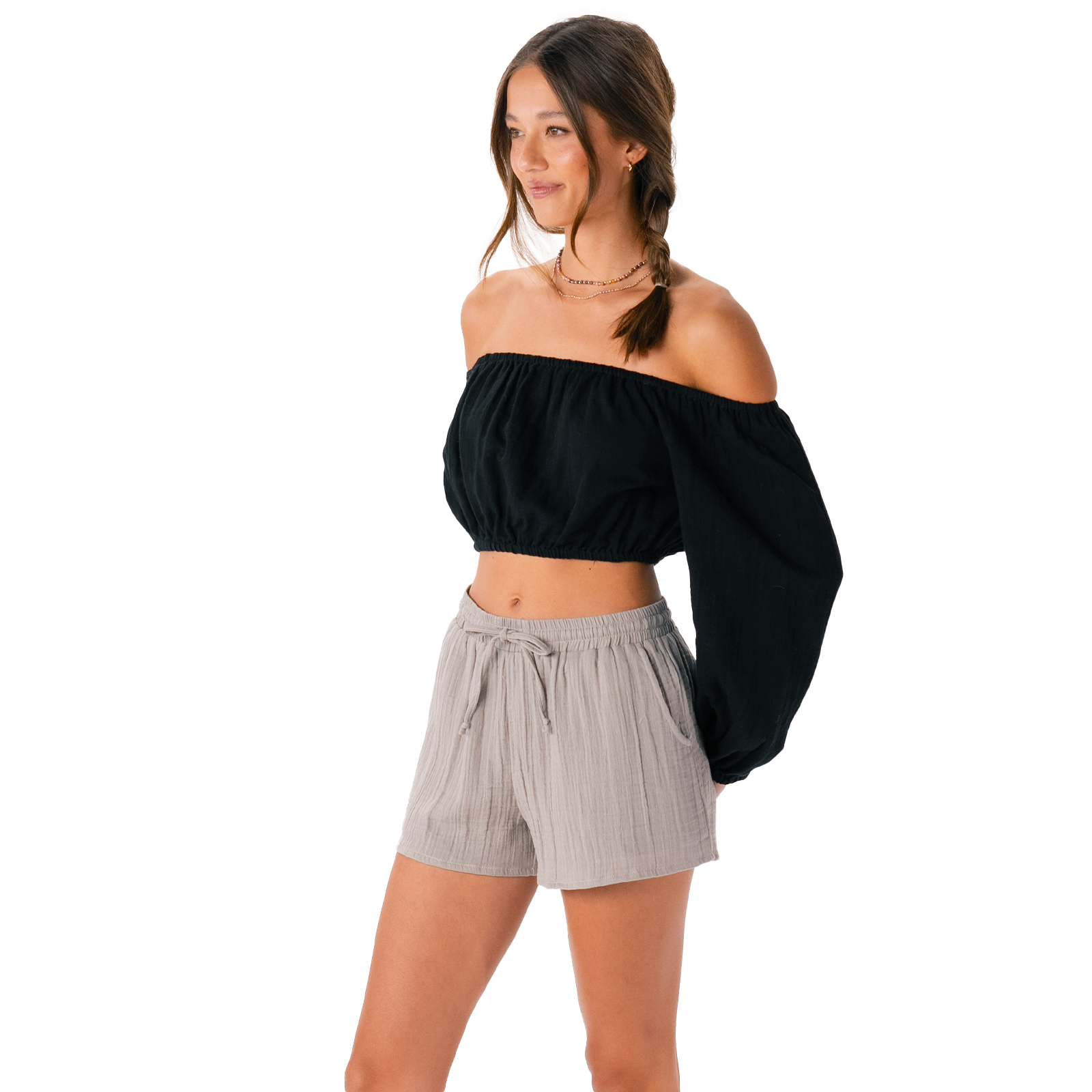 Lotus and Luna Stone Cotton Cabana Shorts