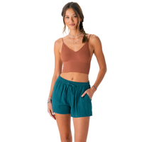 Lotus and Luna Verdigris Cotton Cabana Shorts