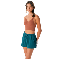 Lotus and Luna Verdigris Cotton Cabana Shorts