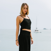 Lotus and Luna Black Cruisin Crop Top
