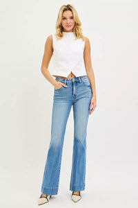 Risen Tummy Control Mid Rise Flare Jeans