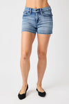 Judy Blue Mid Rise Button Pocket Denim Shorts