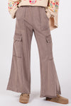 Knit Terry Mineral Wash Wide Leg Cargo Pants