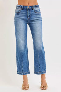 Risen High Rise Crop Boyfriend Tapered Jeans