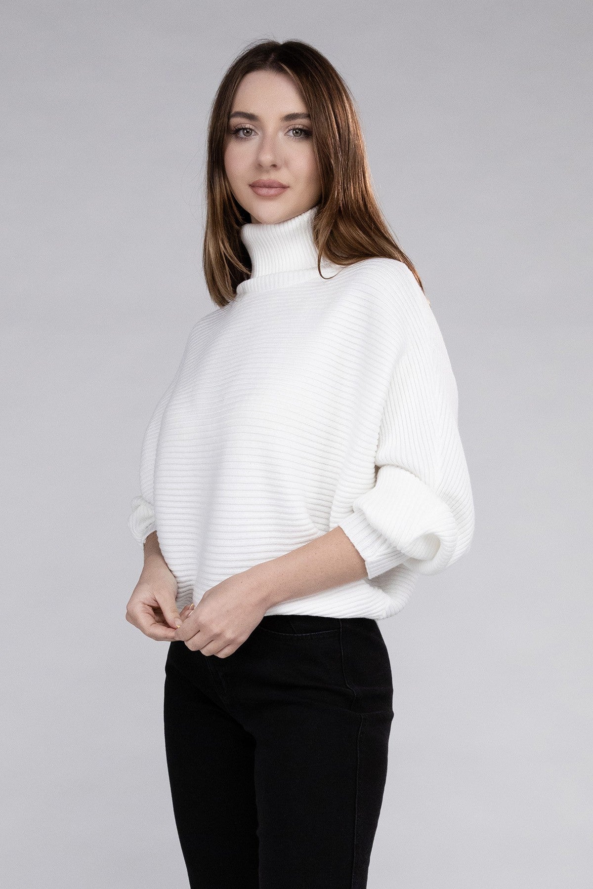 Dolman sleeve 2025 turtleneck sweater