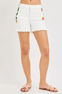 Risen High Rise Tummy Control Flower Printed Shorts