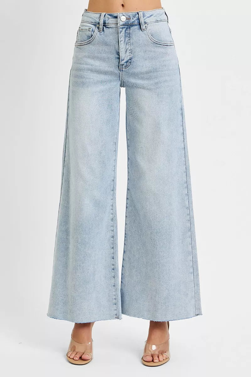 Risen High Rise Wide Leg Palazzo Jeans