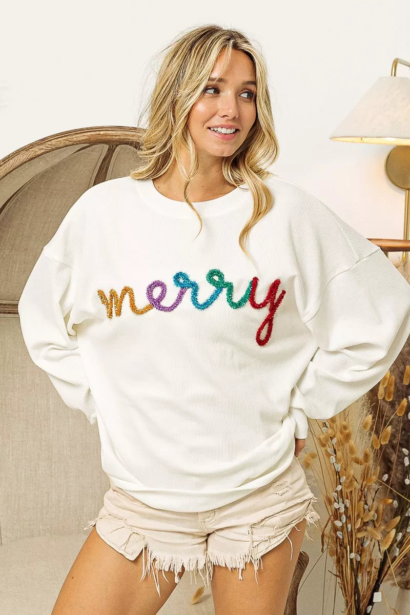 Merry Tinsel Pullover Sweatshirt