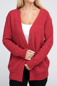 Mallory Melange Open Front Sweater Cardigan