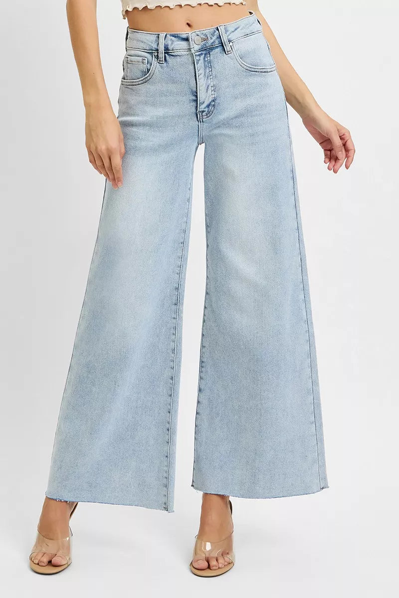 Risen High Rise Wide Leg Palazzo Jeans
