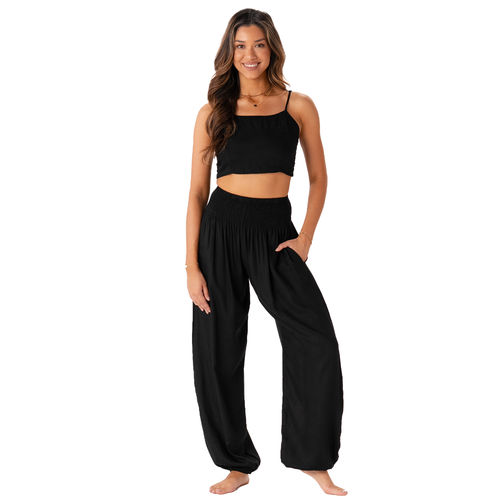 Lotus and Luna Black Harem Pants with Pockets