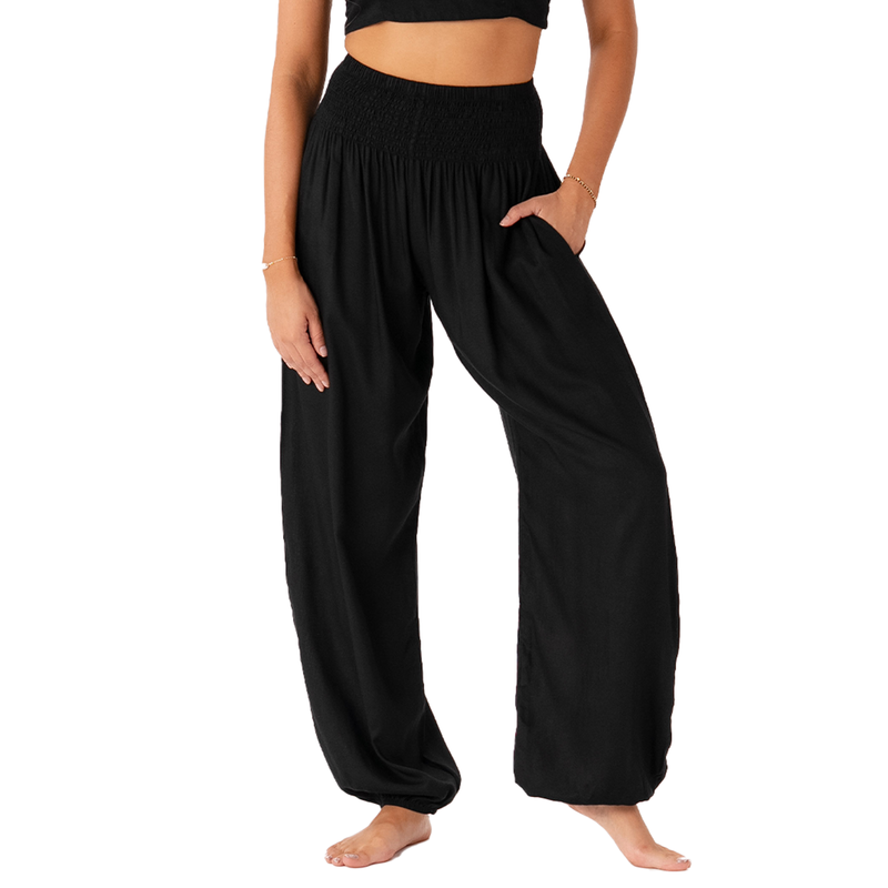 Lotus and Luna Black Harem Pants with Pockets