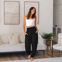 Lotus and Luna Black Harem Pants with Pockets