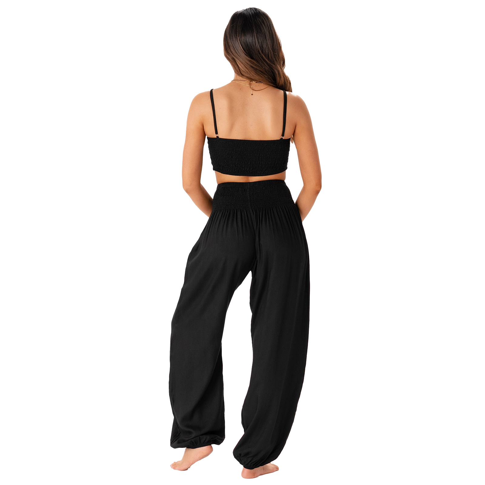 Lotus and Luna Black Harem Pants with Pockets