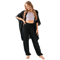 Lotus and Luna Black Harem Pants & Kimono Lounge Set
