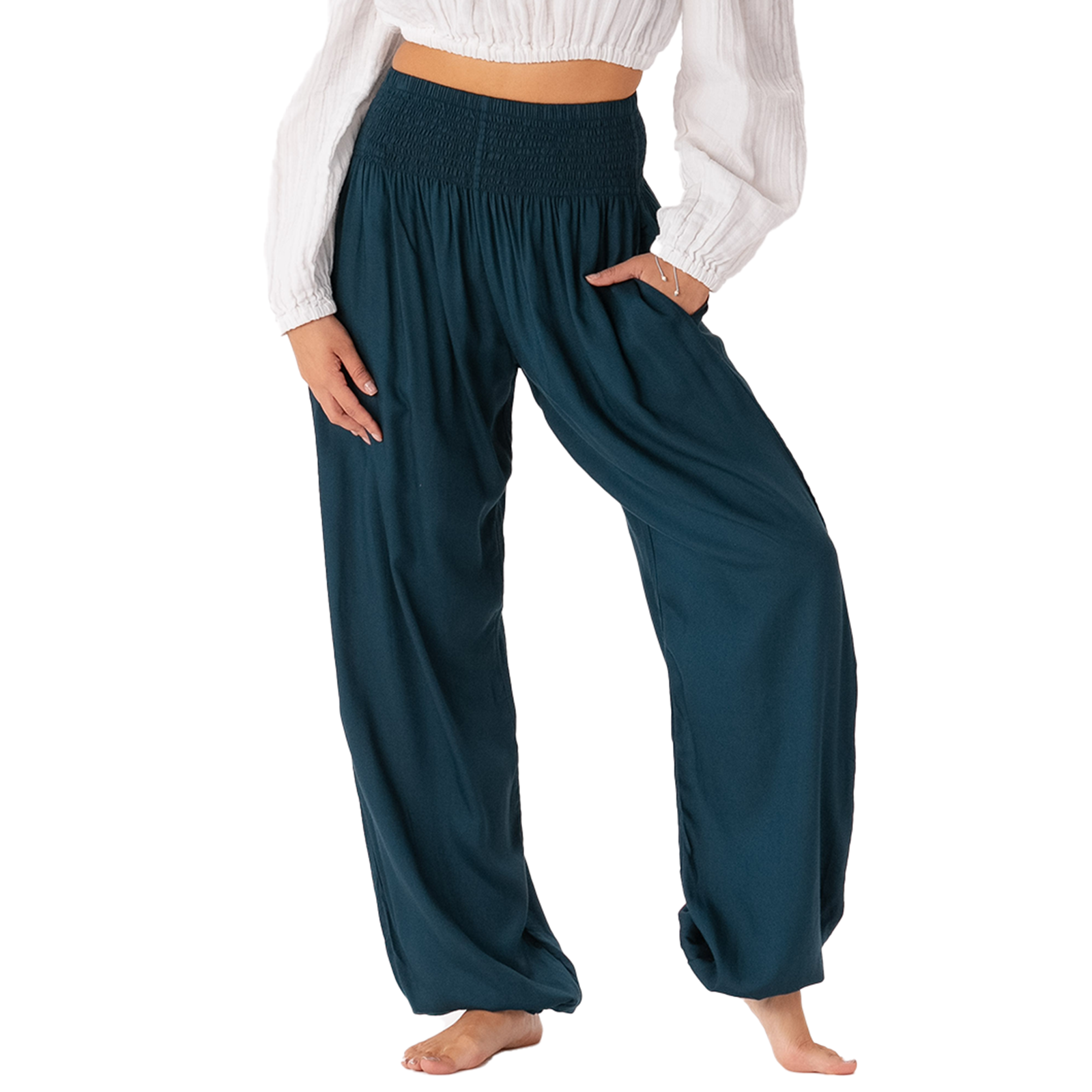 Lotus and Luna Deep Teal Harem Pants