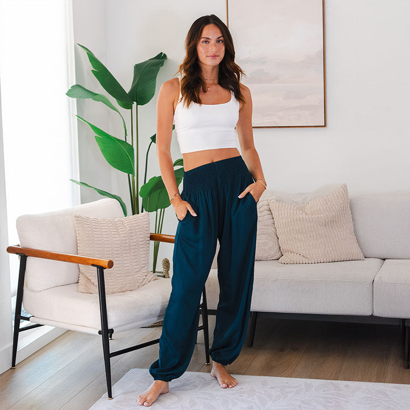 Lotus and Luna Deep Teal Harem Pants