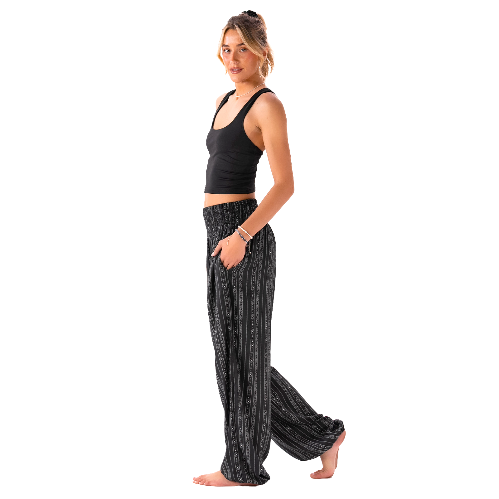 Lotus and Luna Akha Print Harem Pants