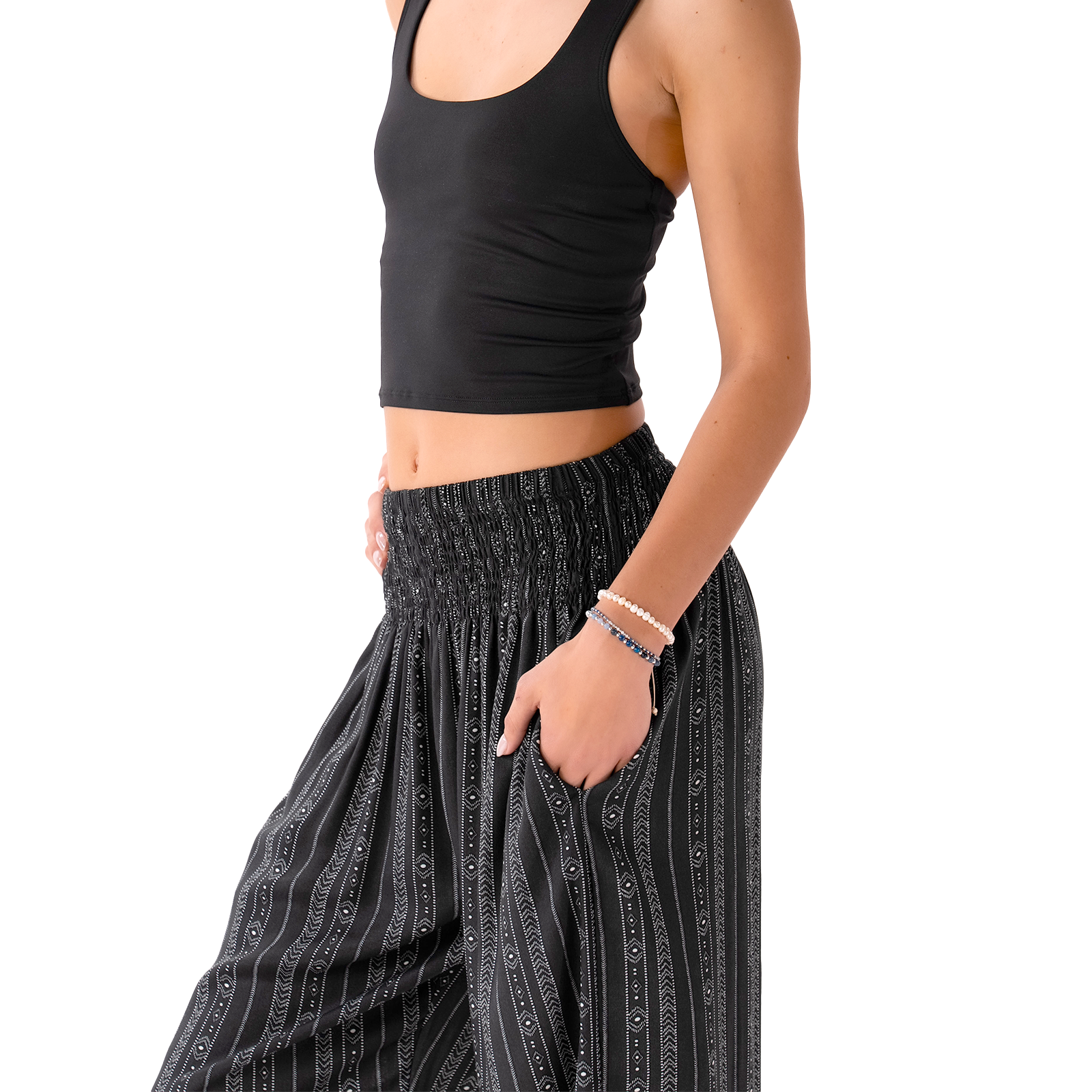 Lotus and Luna Akha Print Harem Pants