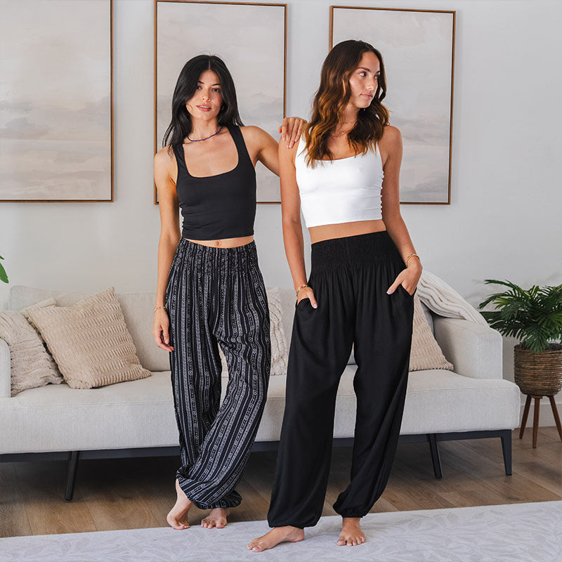 Lotus and Luna Black Harem Pants with Pockets