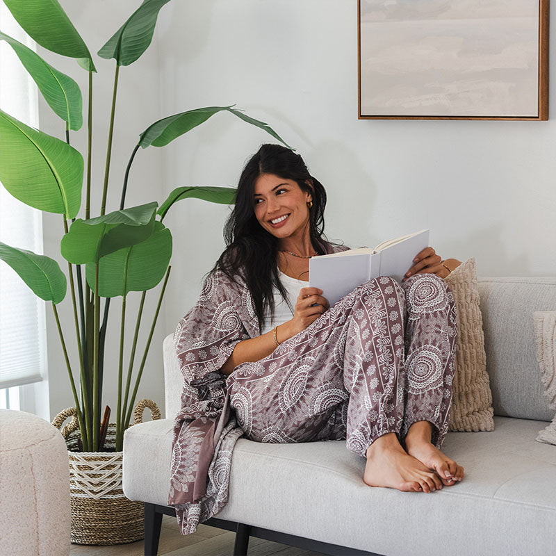 Lotus and Luna Nosara Harem Pants and Kimono Lounge Set