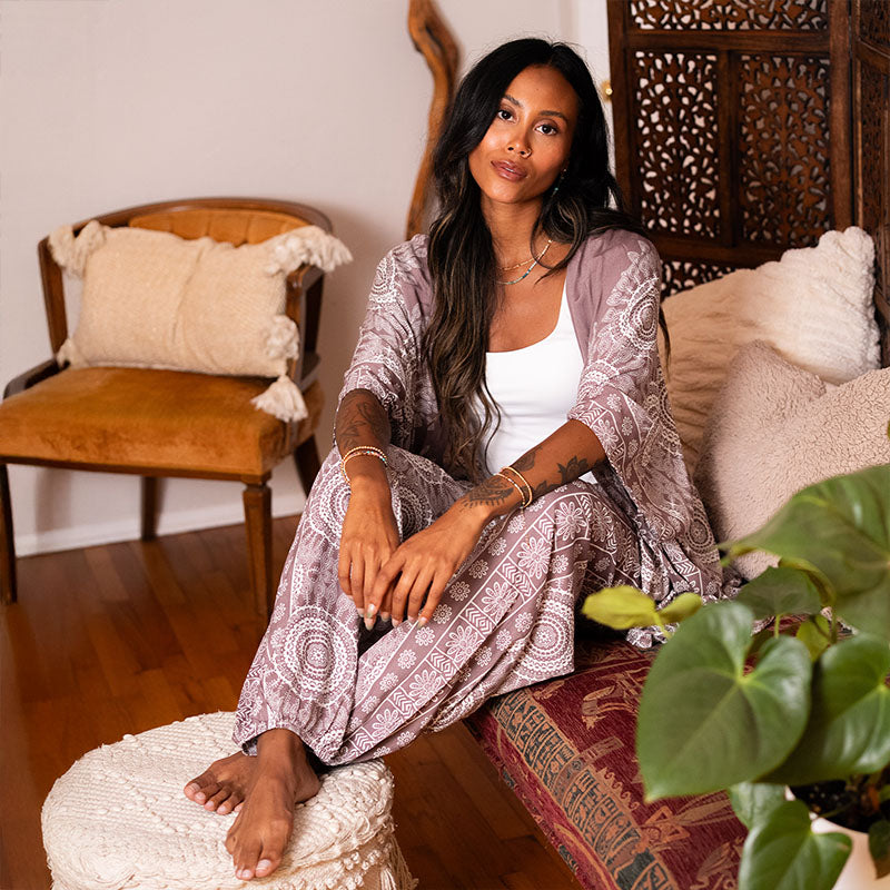 Lotus and Luna Nosara Harem Pants and Kimono Lounge Set