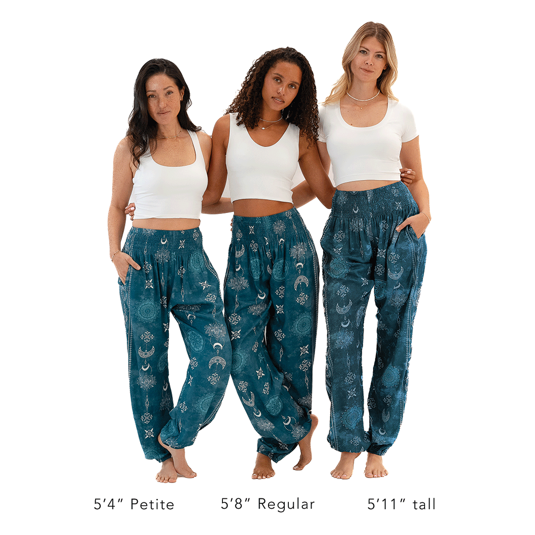 Lotus and Luna Cosmic Teal Harem Pants