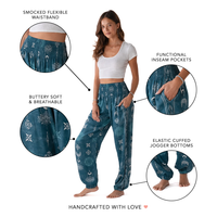 Lotus and Luna Cosmic Teal Harem Pants