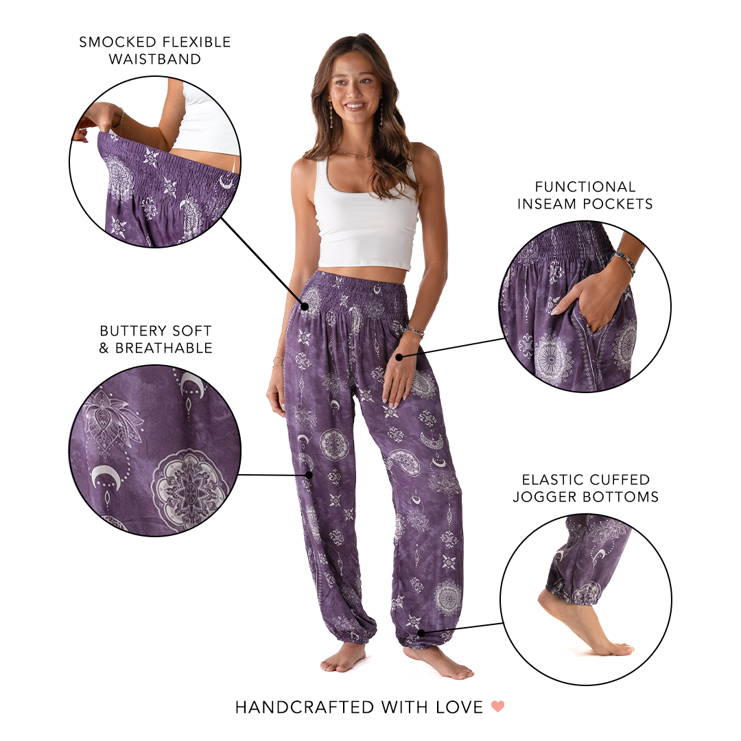 Lotus and Luna Mystic Plum Harem Pants