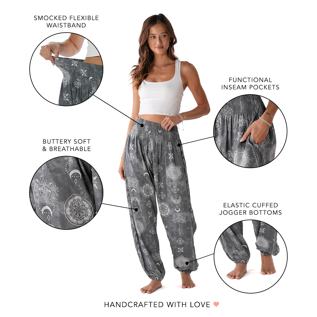 Lotus and Luna Celestial Grey Harem Pants