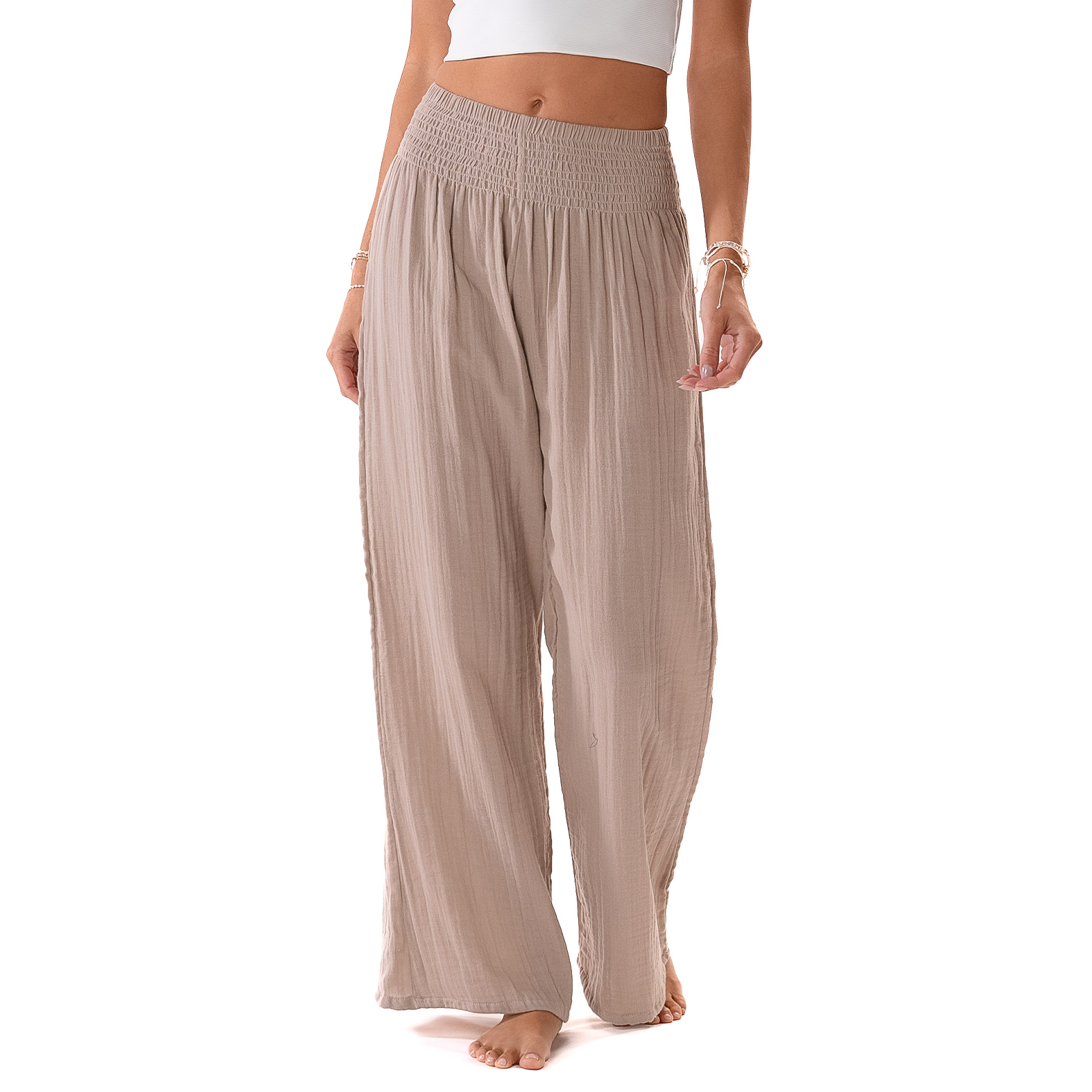 Lotus and Luna Stone Wide Leg Cotton Pants