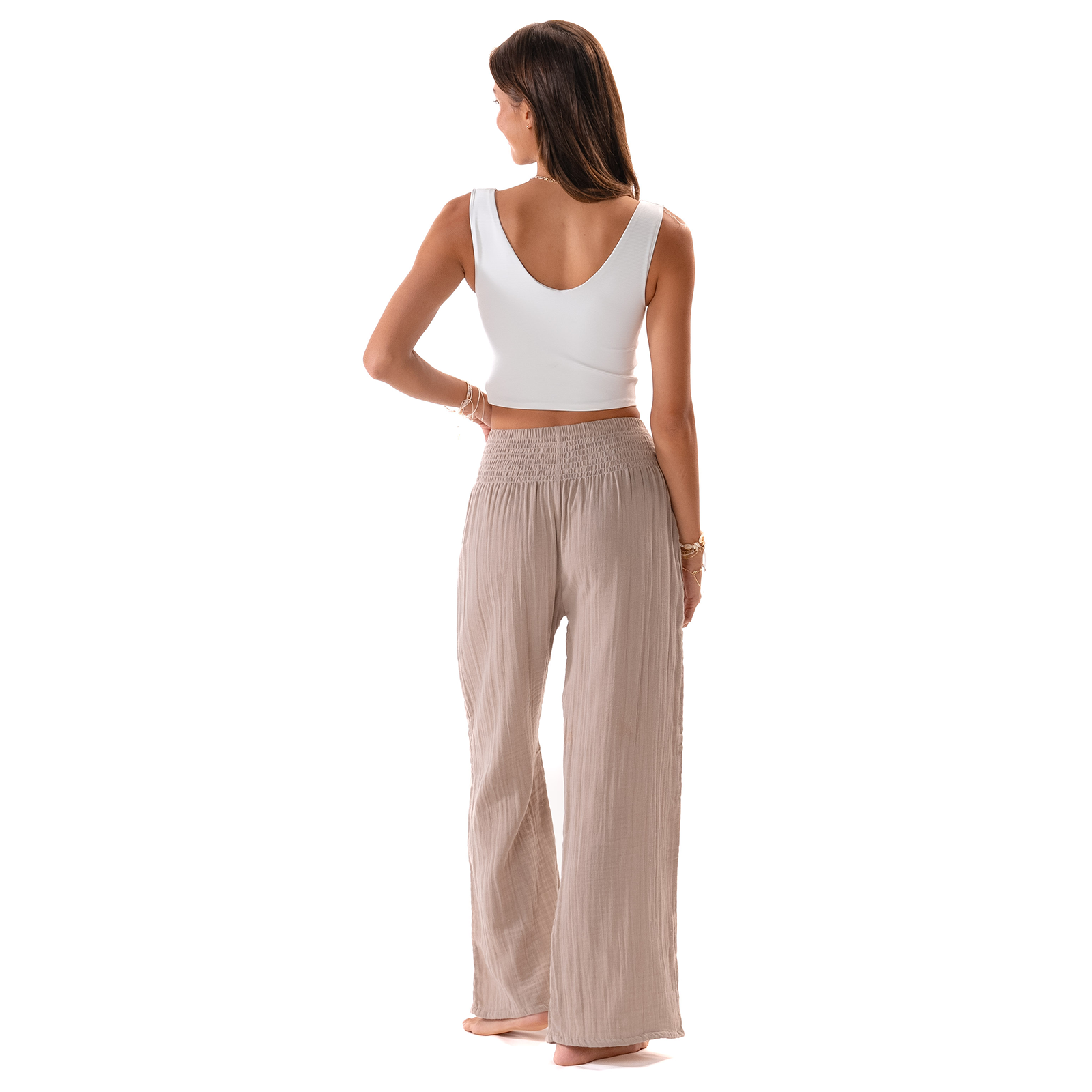 Lotus and Luna Stone Wide Leg Cotton Pants