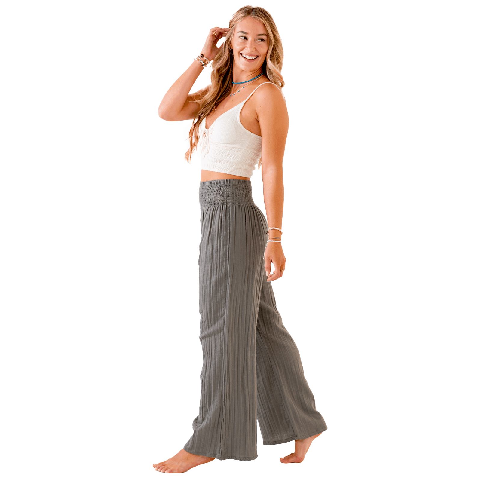 Lotus and Luna Granite Wide Leg Cotton Pants
