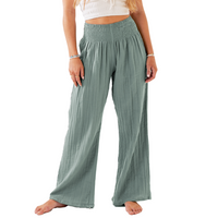 Lotus and Luna Sage Wide Leg Cotton Pants