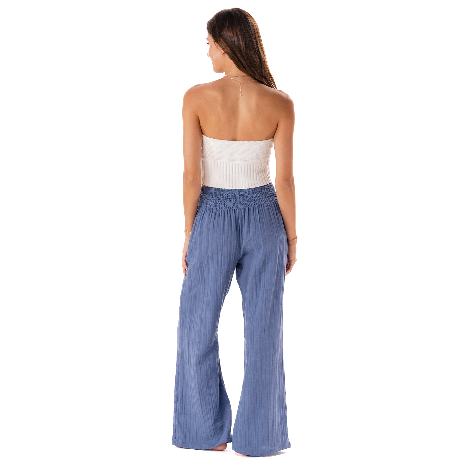 Lotus and Luna Periwinkle Wide Leg Cotton Pants