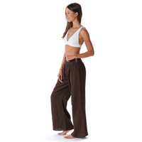 Lotus and Luna Espresso Wide Leg Cotton Pants